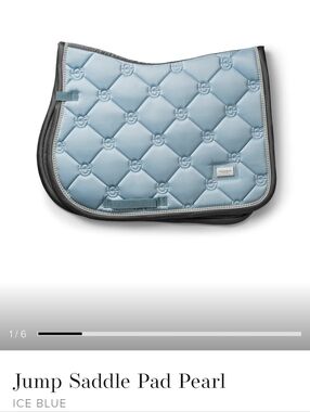 Ice Blue Quilted Jump Saddle Pad And Bonnet Set Es- Full